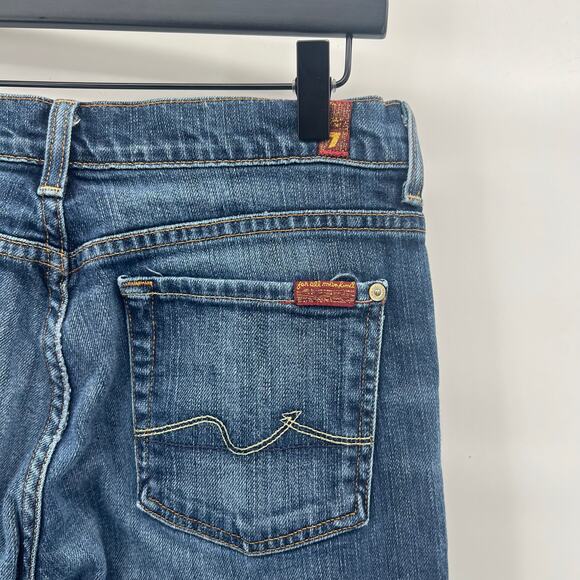 7 for all Mankind Boy Cut Jeans Womens 28 Blue Button Fly - Picture 5 of 9
